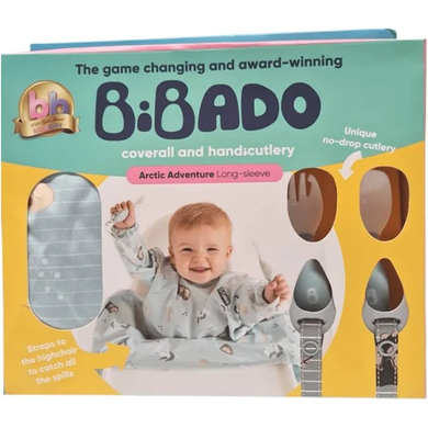 Bibado Baby Weaning Coverall Bib Long Sleeve + Cutlery Set