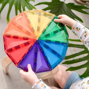 Connetix Tiles -Rainbow Geometry Pack 30 pc - Magnetic Building Tiles