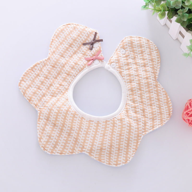 2 Pack Flower Shape Cotton Bib - Rose & Vintage