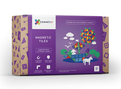 Connetix Tiles -62 Piece Starter Pack - Magnetic Building Tiles