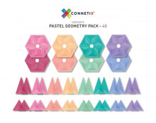 Load image into Gallery viewer, Connetix Tiles - 40 pc Pastel Geometry Pack  - Magnetic Building Tiles