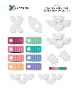 Connetix Tiles - 80 pc Pastel Ball Run Expansion Pack - Magnetic Building Tiles