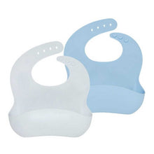 Load image into Gallery viewer, Wean Meister Silicone Easy Rinse Bibs Plain - 2 Pack
