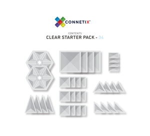 Connetix Tiles - 34 pc Clear Pack